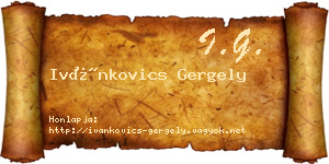 Ivánkovics Gergely névjegykártya